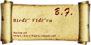 Biró Flóra névjegykártya